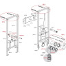Рама ALCAPLAST A113/1200 для подвесного унитаза WC Kombi (высота монтажа 1,2 м)