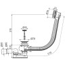 Сифон ALCAPLAST A55K-RG-B для ванны, автомат, комплект