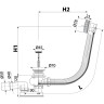 Сифон ALCAPLAST A55ANTIC-120-RU-01 для ванны автомат комплект, металл, бронза-antic
