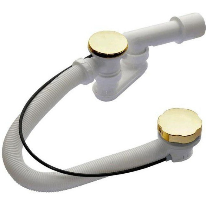 Сифон ALCAPLAST ZLATO A55GOLD-100 для ванны автомат комплект, металл/металл, длина 100 см