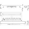 Водоотводящий желоб ALCAPLAST APZ107-850 FLOOR с порогами для решетки под кладку плитки Low, горизонтальный сток APZ107-FLOOR-850